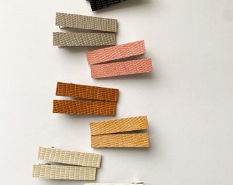 The Adley Clips | Faux Leather Hair Clips | Girls Hair Clips | Hair Accessories
