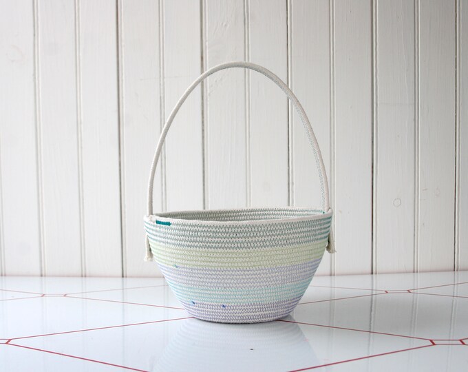 Rope Easter Basket Medium Soft Rope Basket With Handle Etsy