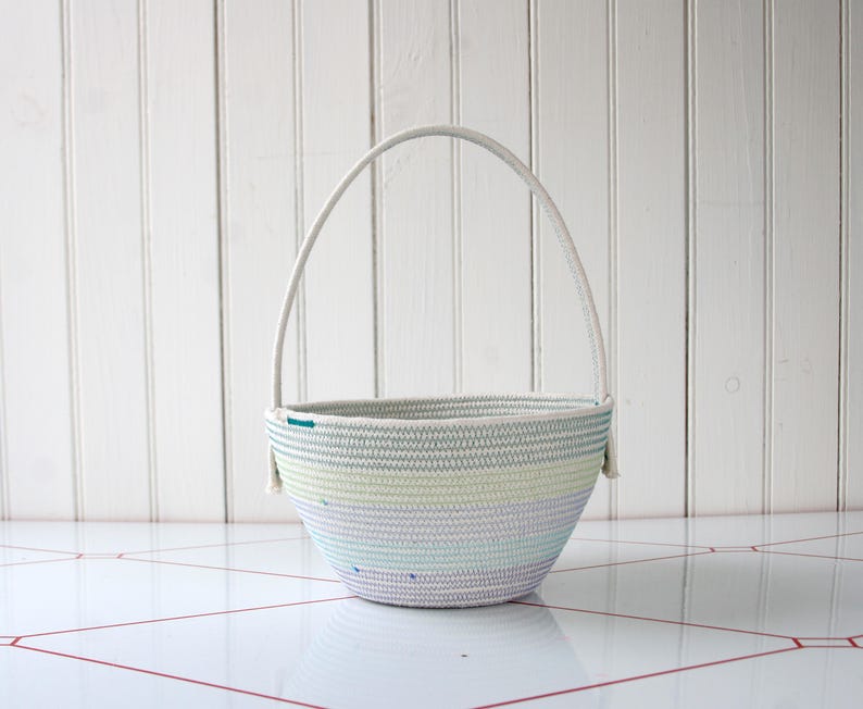 Rope Easter basket medium soft rope basket with handle Etsy