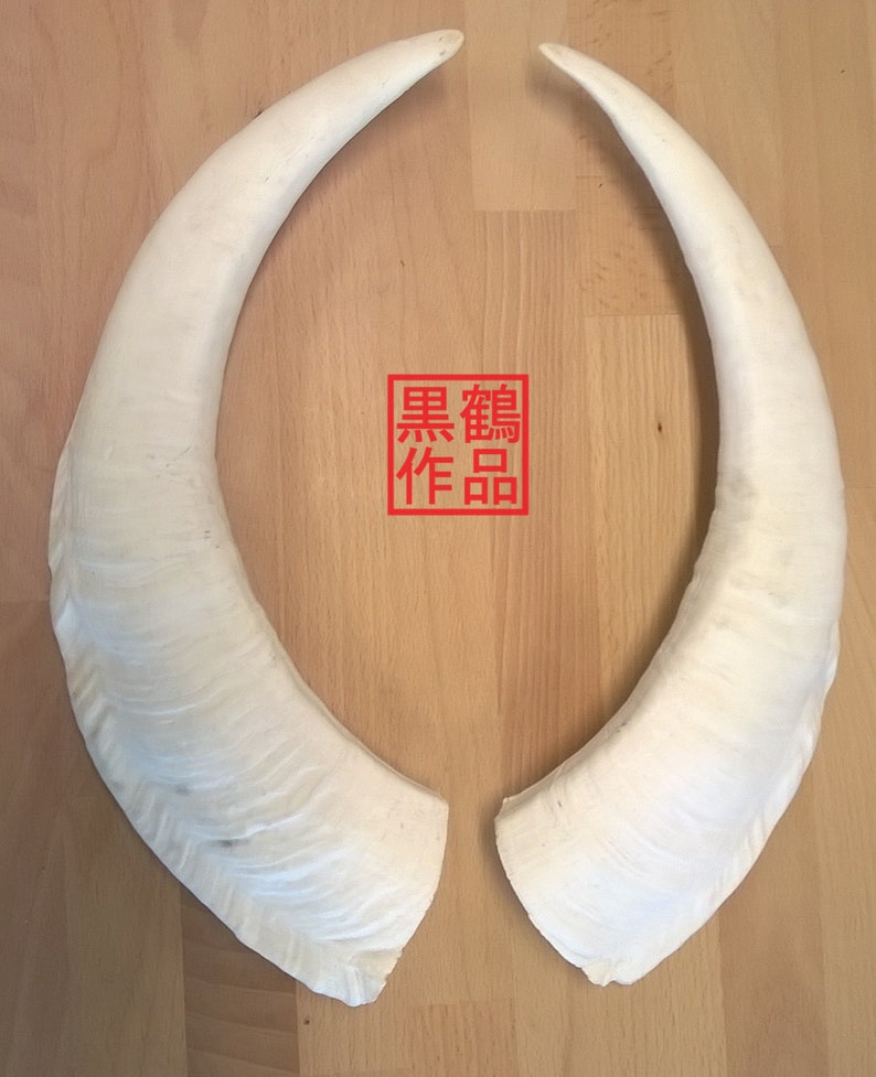 Replica Wide Goat Horns White