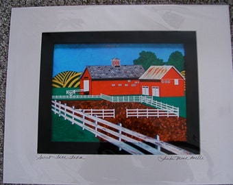 Giclee Print;  "SWEET TREE FARM" Signed, matted 16x20