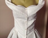 Steampunk Corset asymmetric top White cotton blouse Gothic sexy slim fitted top
