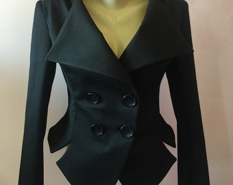 Veste de fête noir veste femme, Blazer cintrée, noir adapté Blazer, veste noire Steampunk, Goth Blazer, noir