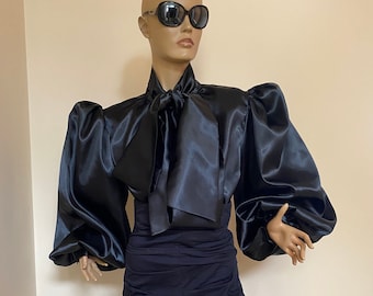 black satin blouse outfit