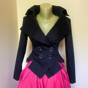 Women&#39;s Black Jacket, Fitted Blazer, Black Tailored Blazer,Steampunk Black Jacket,Goth Blazer,Black party Jacket