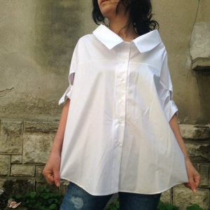Schwarz Minimalistisch/Assymetrisch Lagenlook Bluse/ Damen ExtravagantEs Top