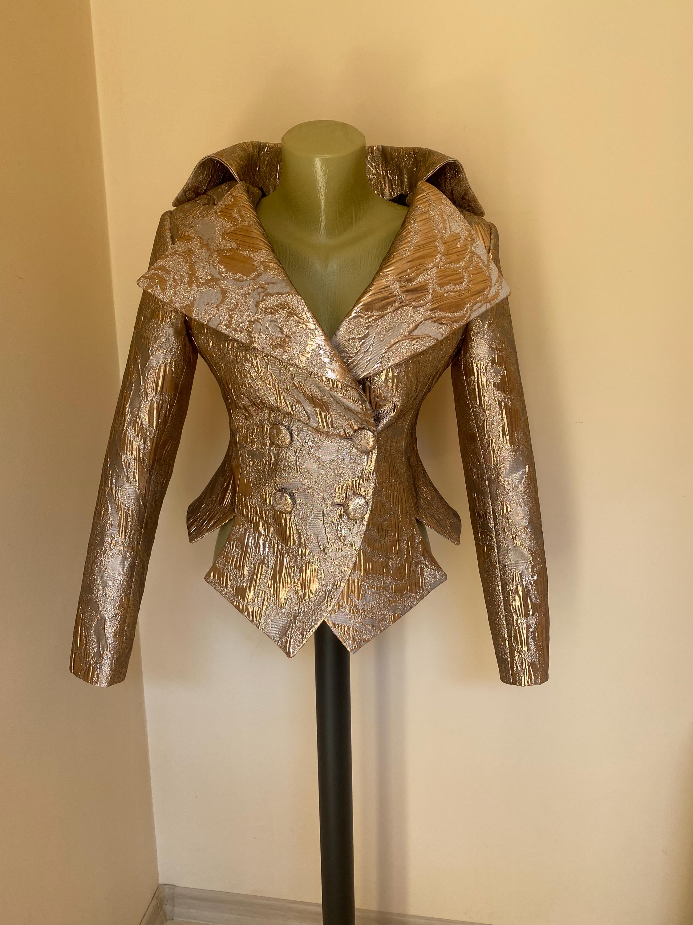 rose gold dress jacket Brocade Statement Blazer Winters