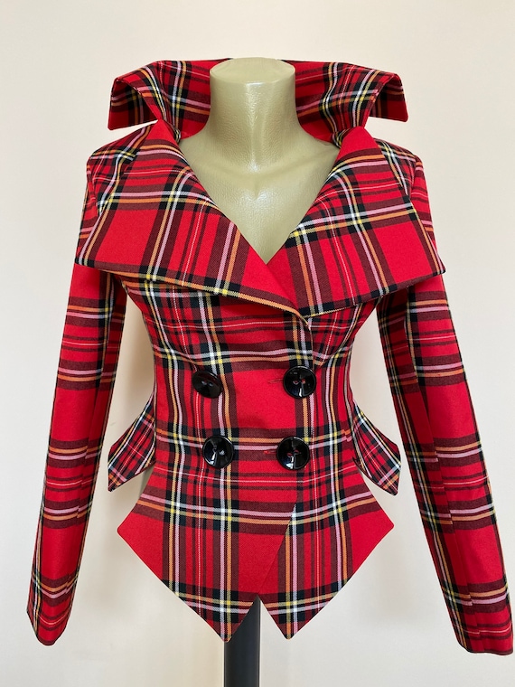 Veste tartan rouge femme hotsell