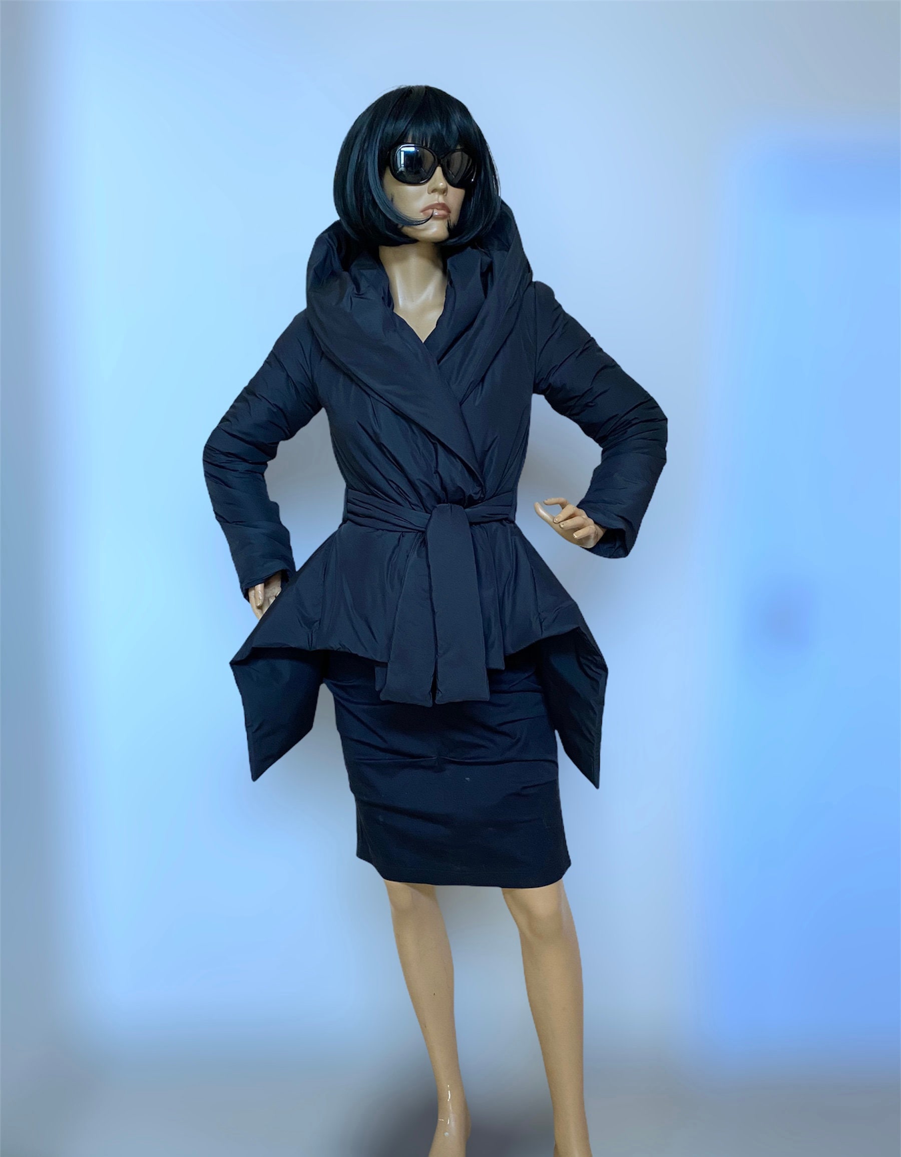 asymmetrical puffer coat