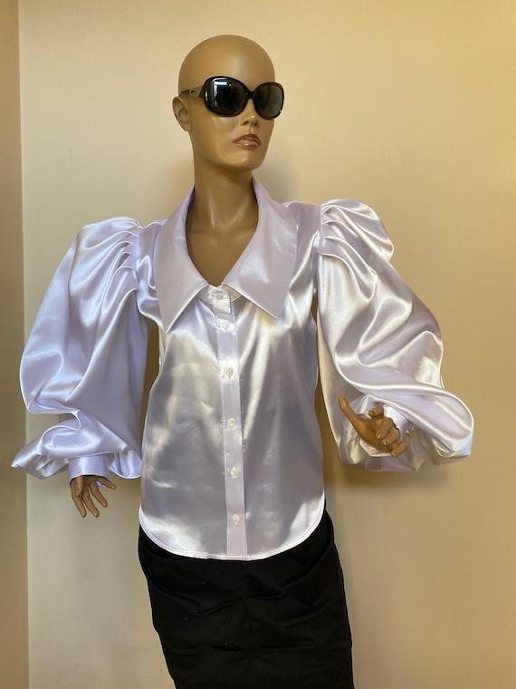 white satin blouse