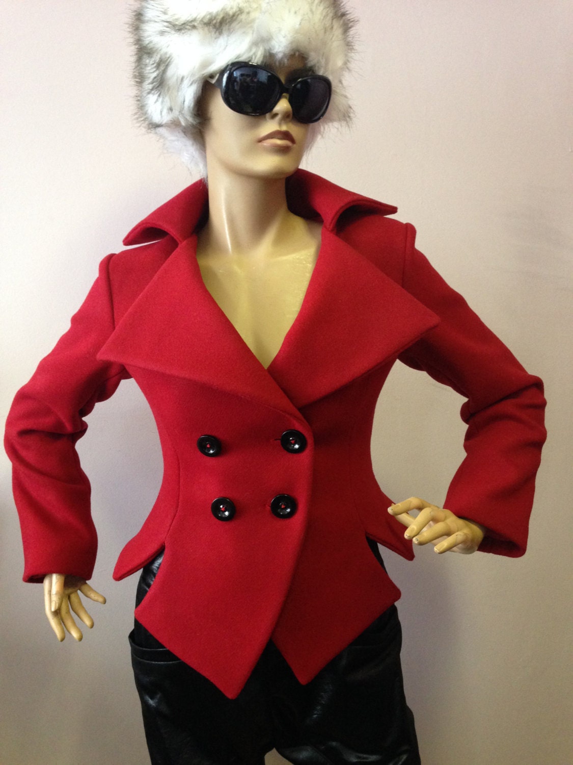 tailored red coat
