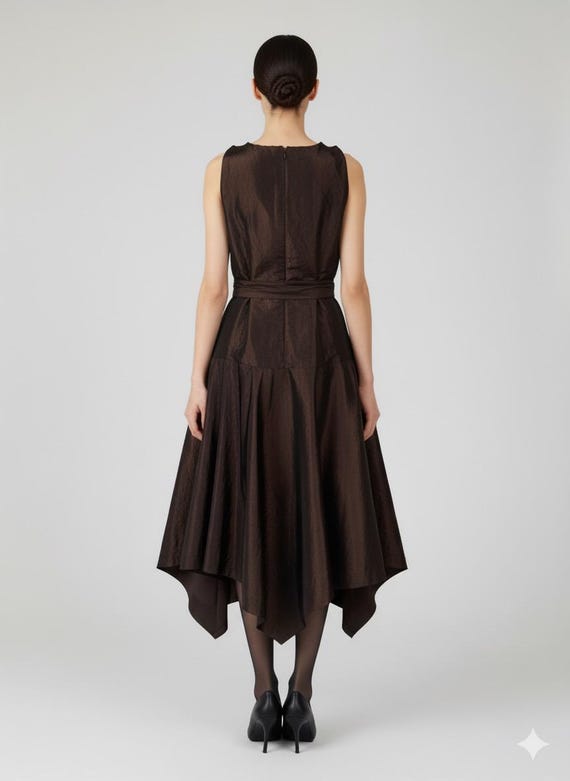 women's long sleeve brown dress Style Essence Midi (Brown) Chicago-tower %20The%20product%20images%20(without%20model)%20are%20closest%20to%20the%20true%20colour%20of%20the%20item Elegant V-neck Long bridesmaid Color:Vintage Violet