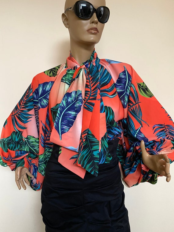 bunte satin bluse