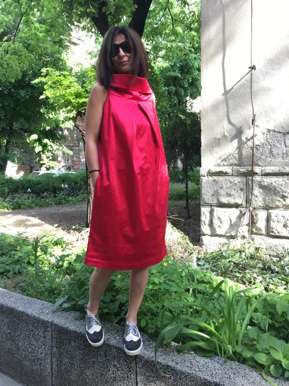 Fuchsia Casual Summer Dressloose Midi 