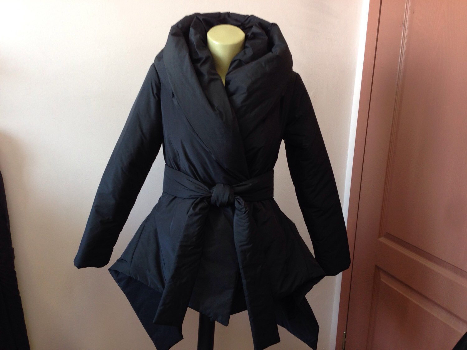 Black Women's Winter Jacket/ Down Hooded Coat/ Wraped - Etsy