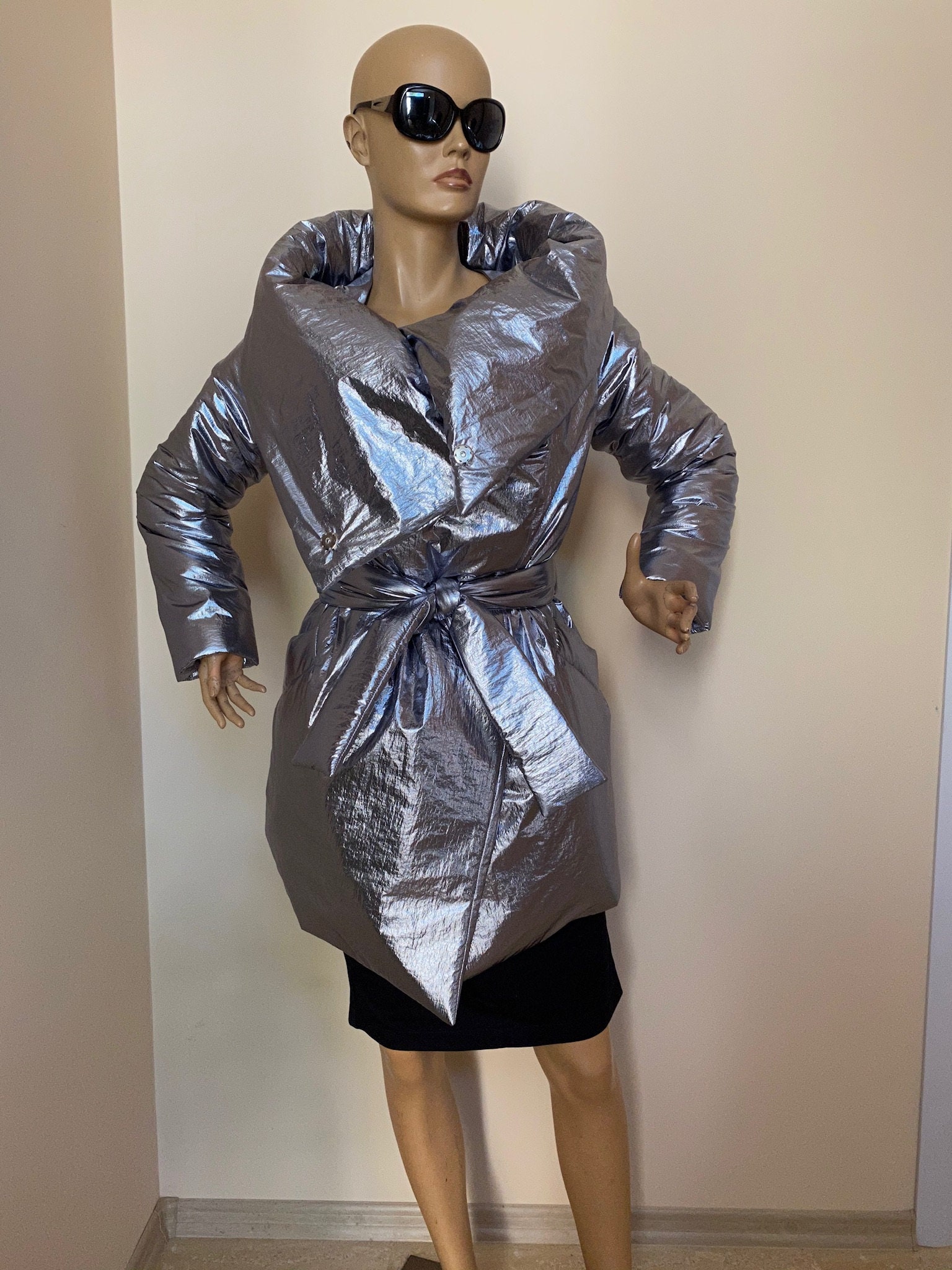Silver top winter coat