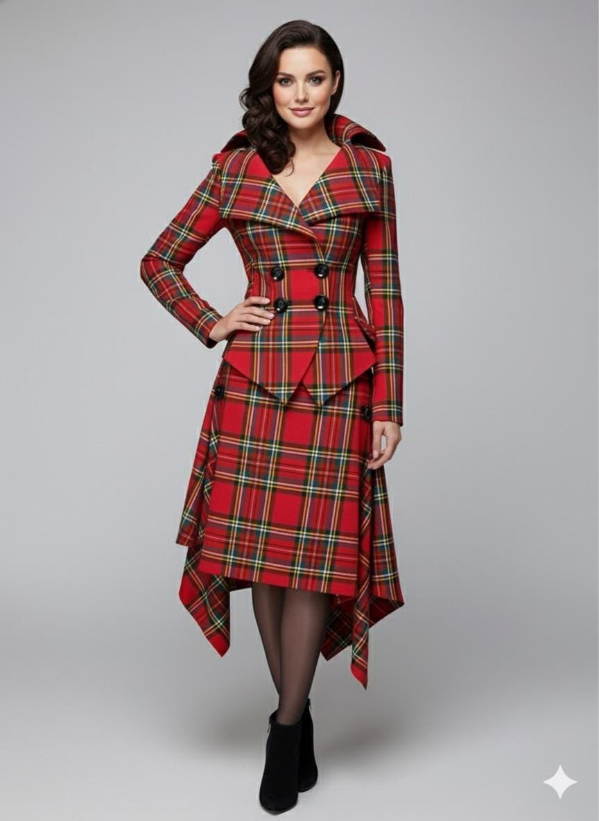 Asymmetric Tartan Dress - Etsy