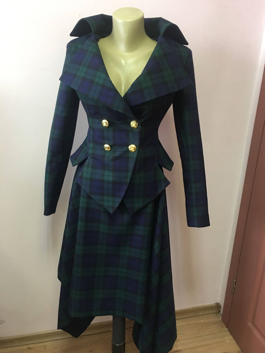 Black Watch Tartan, Vintage Tartan Tailored Suit /womens Plaid Jacket ...