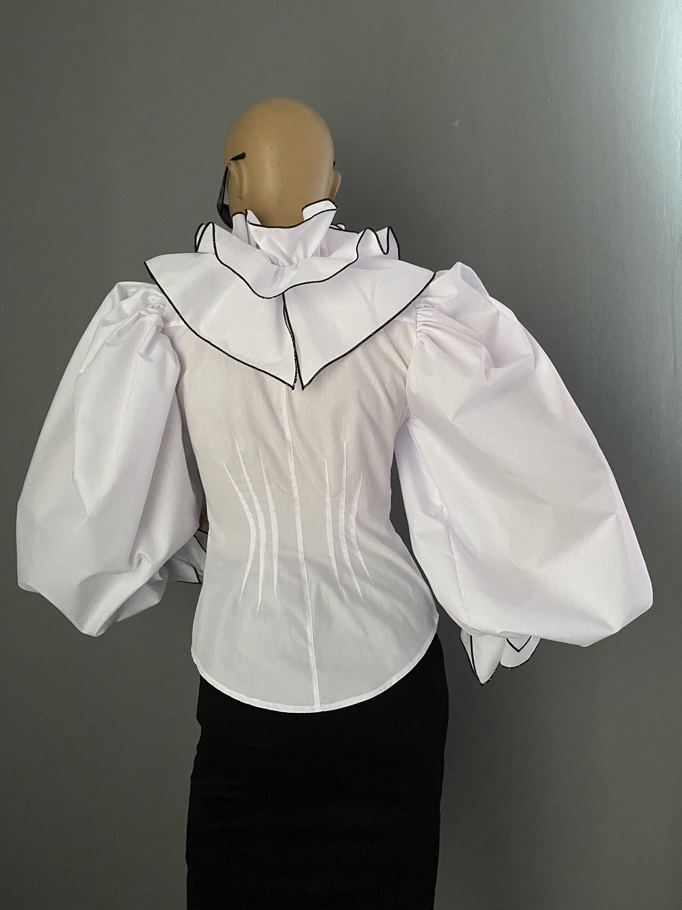 Long Sleeve Cotton Pirate Shirt - White