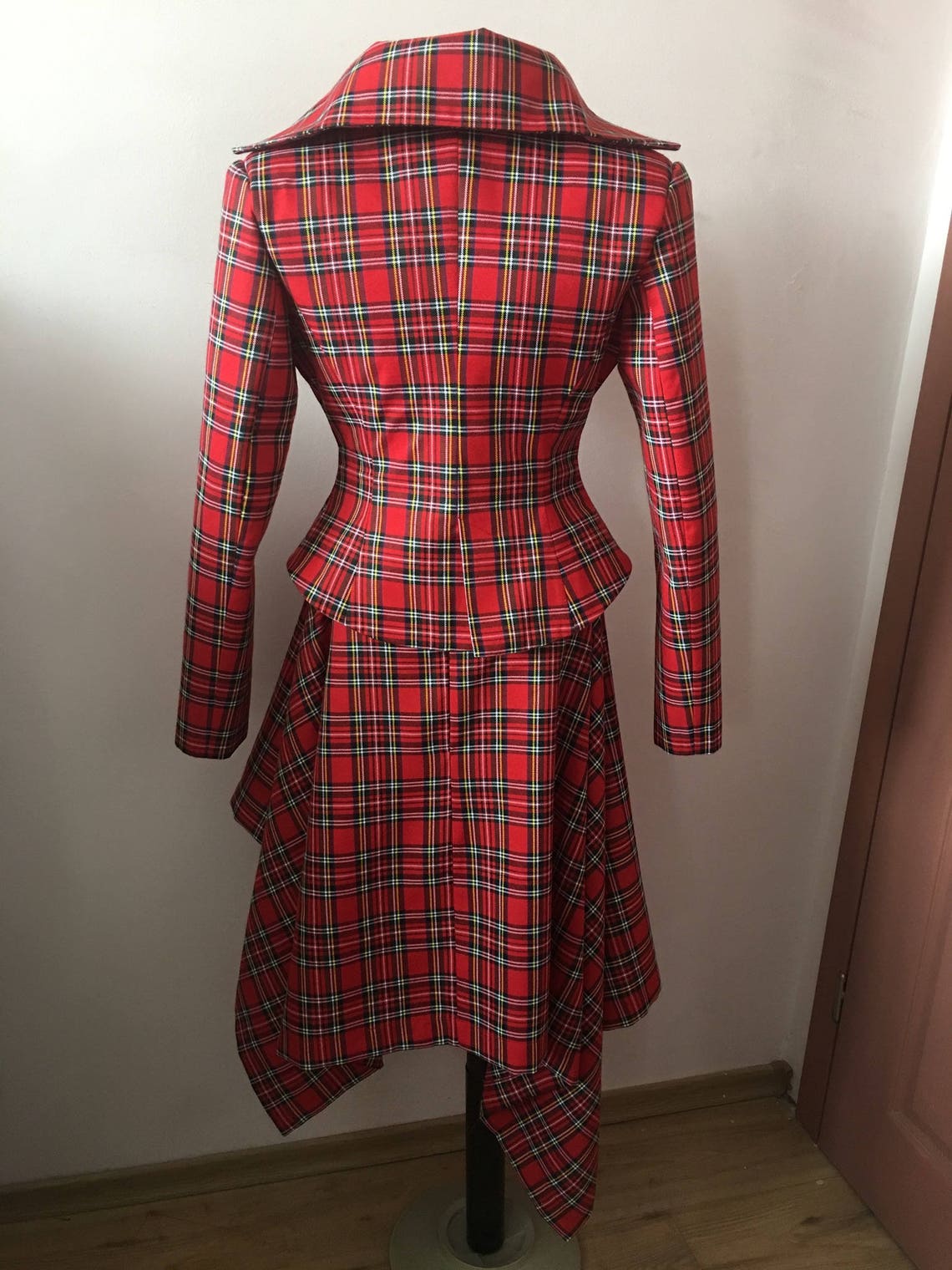 Red Tartan checked Royal Stewart tailored suit /womens plaid | Etsy