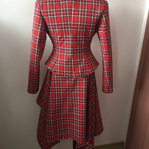 Red Tartan Checked Royal Stewart Tailored Suit, Womens Plaid Jacket ...