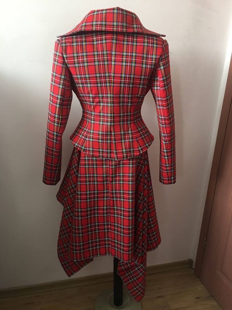 Red Tartan Checked Royal Stewart Tailored Suit /womens Plaid - Etsy