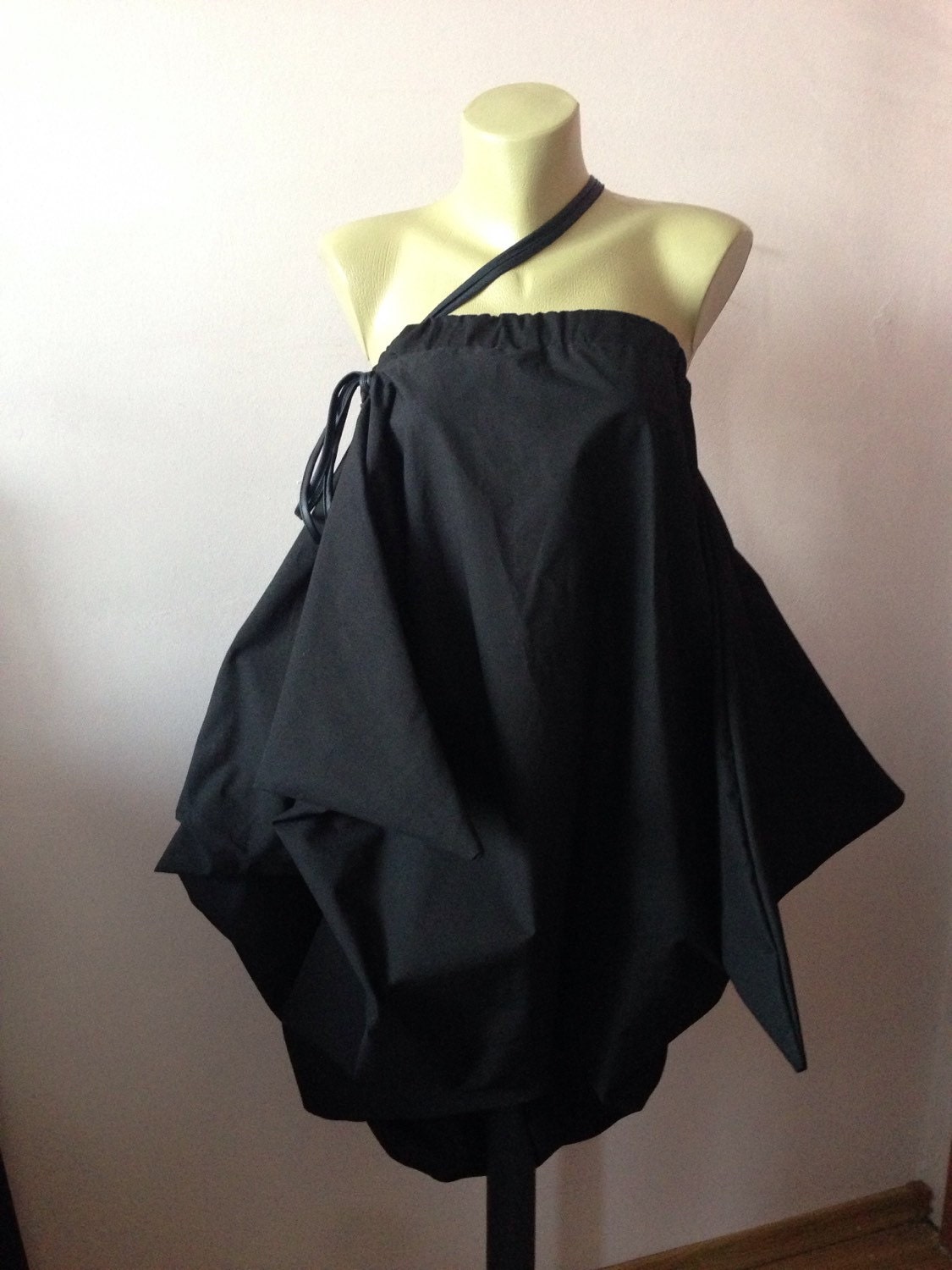 Black Bubble Skirt,tulip Tunic,lagenlook Draped Skirt,cotton