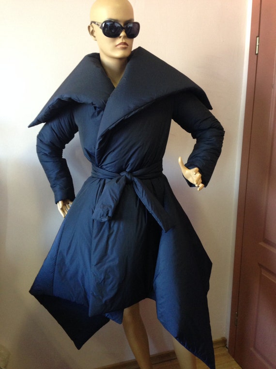 Women s Winter Hoodie Down Coat Wraped Puffer Asymmetrical Coat winter Down Jacket Etsy