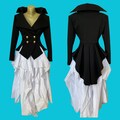 Formal womens Tailcoat, Tuxedo tails women, Black tailcoat, Steampunk jacket, Black flared jacket, Burlesque coat