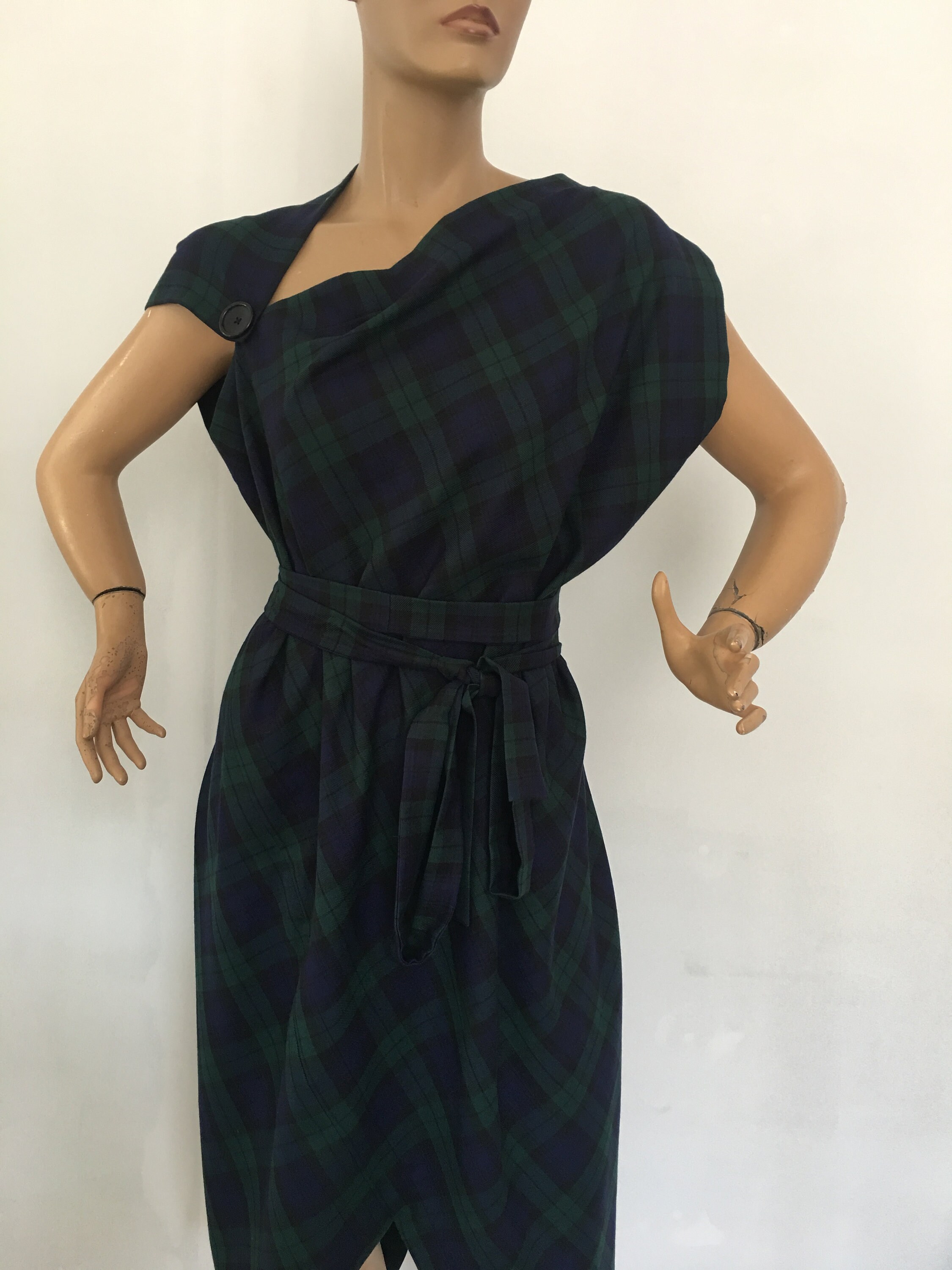 Black Watch Tartan Checked Dresswomens 