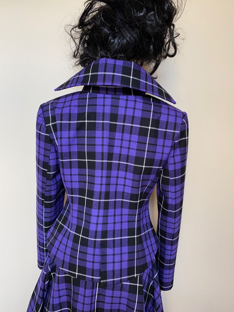 Purple Tartan Checked Dress Stewart Tailored Suit /womens - Etsy
