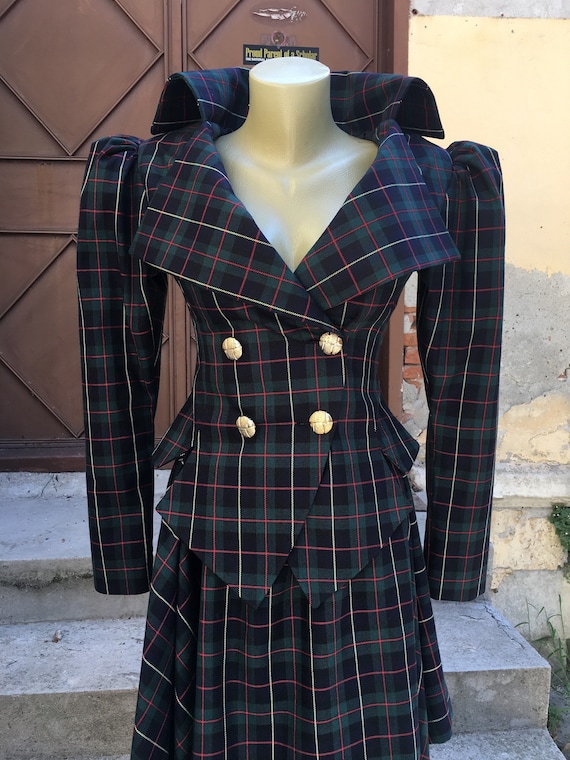 Black Watch Tartan Vintage Tartan tailored suit /womens plaid | Etsy