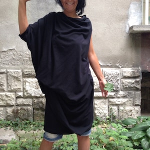 Extravagante Sommer Tunikakleid asymmetrisch / plus Größe Tunika / Kleid übergroße / Lagenlook Kleid
