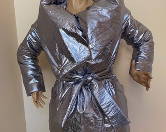 Shiny silver shop coat