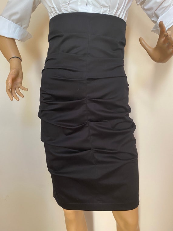 Black High Waist Pencil Skirt/under Knee Tight Skirt/office Black