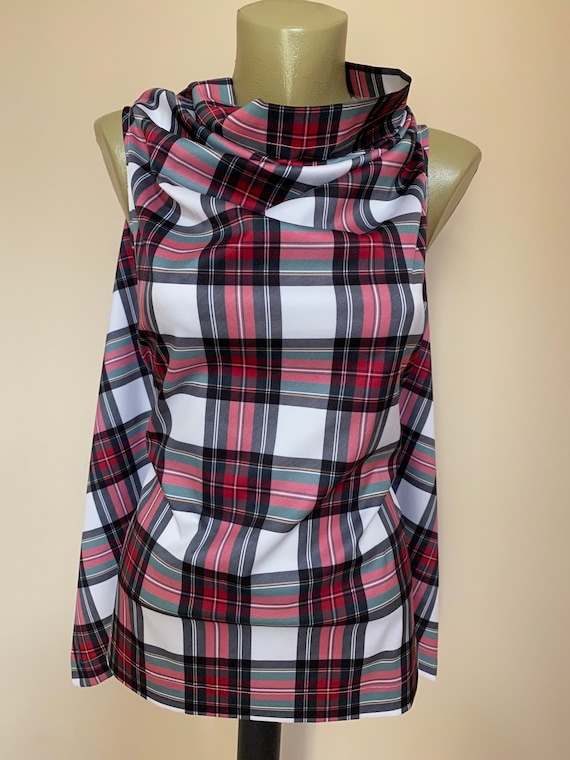 Minimalist Tartan Taffeta Summer Top 