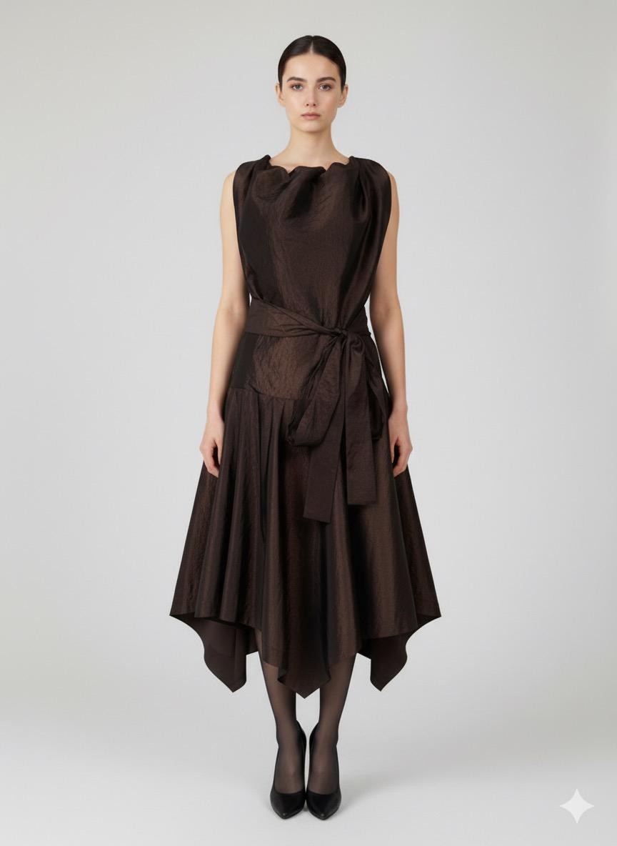 brown handkerchief dress Club Exx Clear Curiosity Handkerchief Dress - Light Brown main image 1