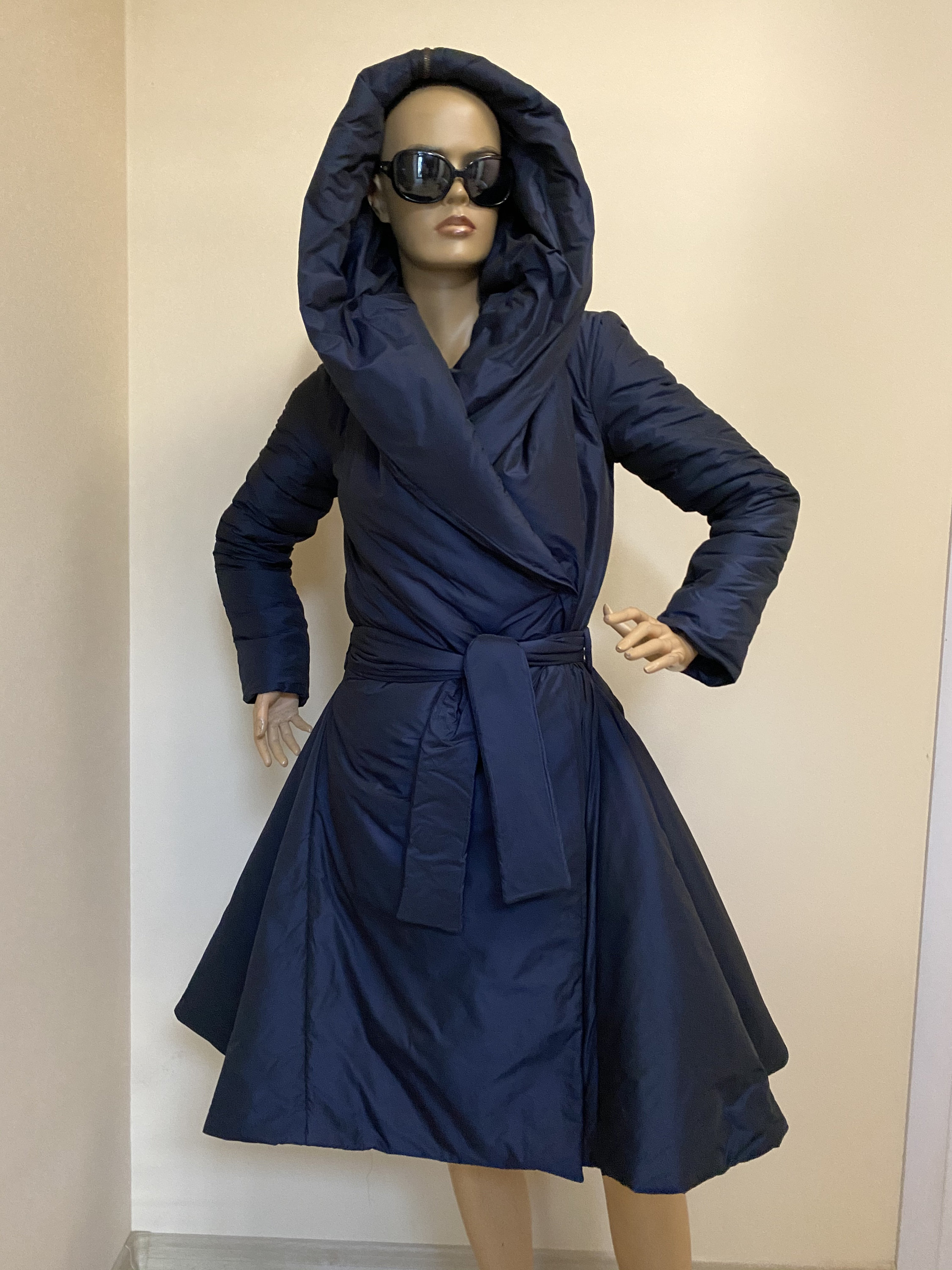 Flared Puffer Down Coat Hooded 