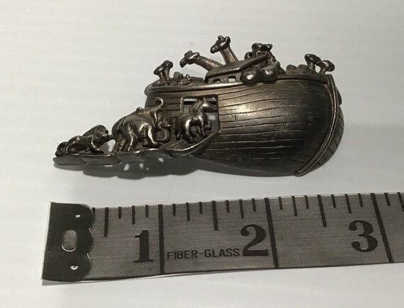 Vintage NOAH"S ARK  Pewter Brooch