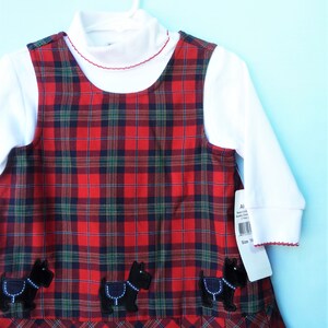 CLEARANCE--Vintage NWT  Scottie Dog Plaid Jumper and Shirt by Alexis 18 Months  Never Worn   2 Pc. Set