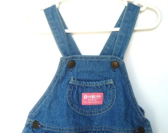 Vestido vintage para niña - Jersey vaquero azul de los años 90 de Oshkosh B'Gosh, talla 3T