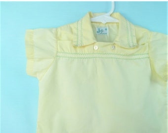 Vintage Boys Shirt- 1950's  Baby Boy's Yellow and Green  Rat Pack Shirt w/ Button Detail  by Jolie  Size M