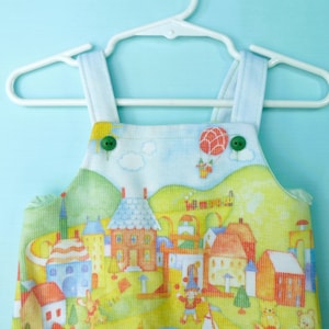 Vintage Baby Strampler - 1970er Jahre Strick Happy Village Romper von Carter's Größe 6 Monate