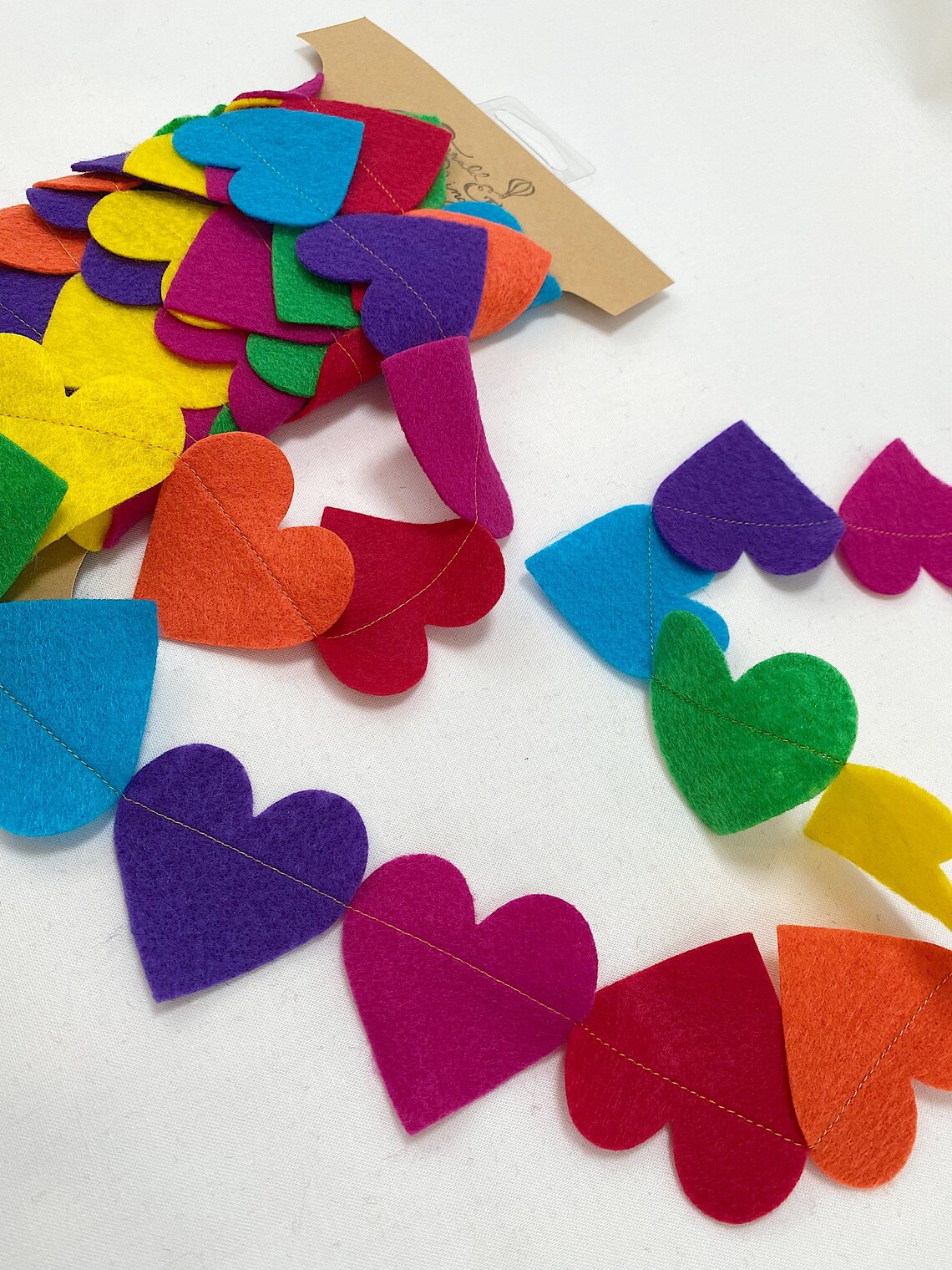 Pride Rainbow Heart Garland Handmade Felt Party Decoration Etsy