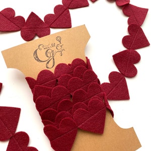 Classic Burgundy Red Heart Felt Garland Baby Shower Party Decorations Backdrop Home Decor Wall Hanging Baby Shower Gift Handmade valentine