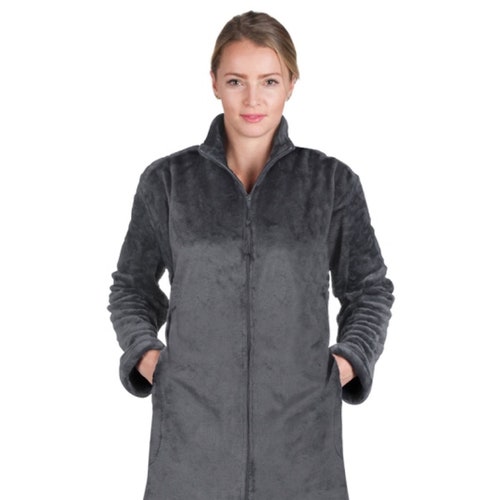 Super Plush Front Zipper Soft Robe Zipper Bathrobe Etsy