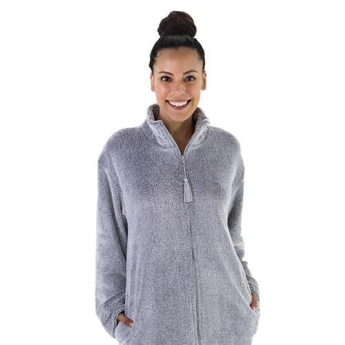 Super Plush Front Zipper Soft Robe Zipper Bathrobe Etsy