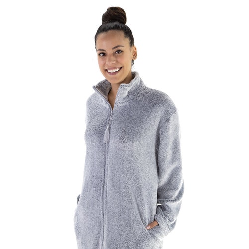 Super Plush Front Zipper Soft Robe Zipper Bathrobe Etsy