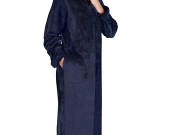 chinese dress ladies Slenderella Ladies Zip Up Boucle Fleece Dressing Gown (3 Colours)  Mill  Outlets
