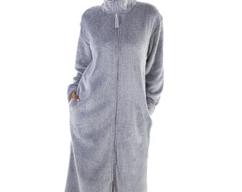 knee length dresses for ladies Undercover Womens Zip Up Towelling Dressing Gown – Slumber Hut